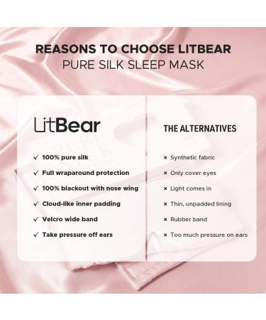 LitBear 100% 22 Momme Pure Mulberry Silk Sleep Mask for Side Sleepers - Pink - Buy Online on GoSupps.com