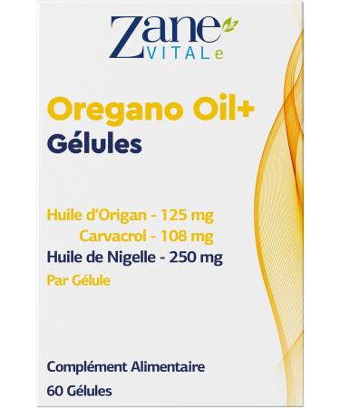 Zane Oregano Oil+ G lules d'huile d'origan et d'huile de nigelle avec carvacrol et thymoquinone Compl ment alimentaire. Sans OGM sans gluten 60 g lules de Zane Vital. - Buy Online on GoSupps.com