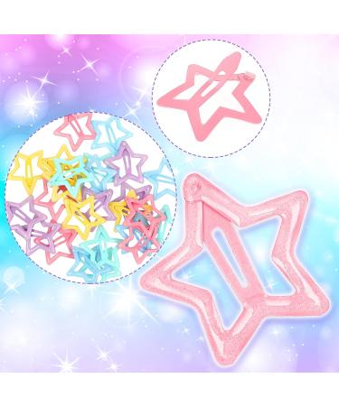 30 Pcs Star Hair Clips - Cute Glitter Hair Jewelry for Girls | Colorful Metal Hair Accessories - Buy Online on GoSupps.com