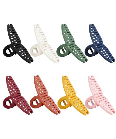 Fascigirl Large Butterfly Hair Claw Clips - Set of 8 Colors, Strong Hold for Thin Hair, Matte Finish Jaw Clips, Non-slip Banana Claw Design - Hair Styling Accessories for Women and Girls - Yellow/Orange - Buy Online on GoSupps.com