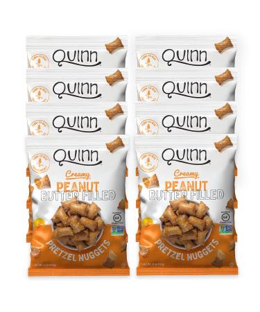 Quinn Peanut Butter Filled Pretzel Nuggets, Gluten Free, Non-GMO, 11 oz Family Size Bags (8 count) 11 Ounce (Pack of 8) Peanut Butter