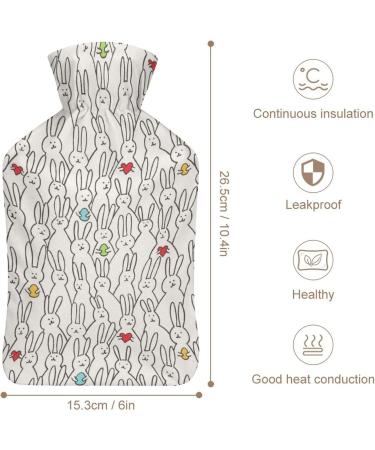 Hot Water Bottle with Lid - Rabbit Design & Easter Eggs for Pain Relief Cramps & Foot Warmer - Rubber Hot/Cold Therapy - Buy Online on GoSupps.com