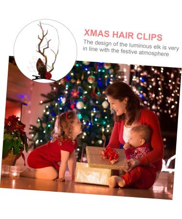 FRCOLOR 2 Pairs Luminous Antler Hair Clip dresses summer outfits hair clips Party Cosplay Hair Barrettes light reindeer hair clips Xmas Reindeer Antlers Hairpins headband - Buy Online on GoSupps.com