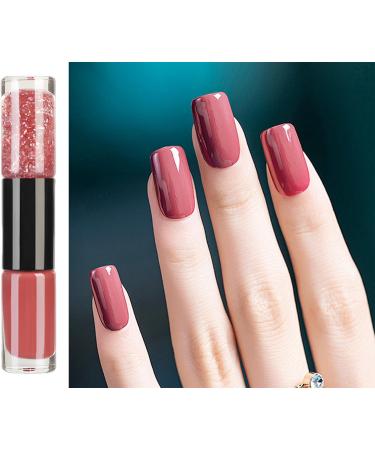 Pink Nail Polish Quick Dry 2 in 1 Glitter Nail Polish Set No Need Cure Nail Varnishes Glossy Finish Long Lasting Easy to Apply DIY Nail Art Manicure at Home Salon Gift for Girls & Women - Buy Online on GoSupps.com