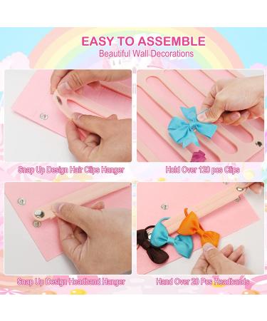 Hair Bows Holder with Large Capacity | Hair Clips Storage Hanger | Baby Hair Accessory Storage Display | Wall Hanging Organizer for Girl Room | Baby Nursery Decor - 13.7x26 Inch - Buy Online on GoSupps.com