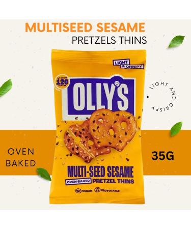 Ollys Pretzel Thins Pick N Mix - Choose From 4+ Flavours | Original Salted Multiseed Sesame Sour Cream & Onion Sweet Chilli & Oh So Cheesy - No Preservatives Pack of 10 x 35g (2 of Each) 35 g (Pack of 10) - Buy Online on GoSupps.com