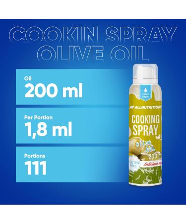  ALLNUTRITION ALLNUTRITION Cooking Spray Oil for Cooking Frying and Pastry - Gluten Free Vegetable Oil - Low Fat - No Added Salt - 200ml - Olive Oil - Buy Online on GoSupps.com