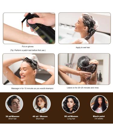  MagiSel 500ml Color Shampoo Instant Hair Dye Shampoo for Colored Hair Natural Black Hair Dye Shampoo 3 in 1 Hair Dye for Men and Women (Black) - Buy Online on GoSupps.com