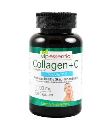Collagen + C Type Collagen Plus Vitamin C 100 Capsules 1000mg 100 Count (Pack of 1)