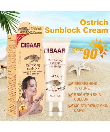DISAAR BEAUTY Sunblock Cream SPF 90 | UVA/UVB Protection 40ml | Ostrich Sunscreen - Buy Online on GoSupps.com