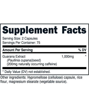 Primal Guarana 1000 MG - 150 Capsules | Natural Caffeine Boost for Energy & Focus - Buy Internationally - Buy Online on GoSupps.com