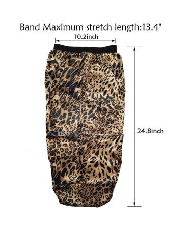 2PCS Satin Bonnet Set for Extra Long Braids & Dreadlocks - Night Caps for Women with Curly Hair, Locs, and Twists (Black & Leopard) - Buy Online on GoSupps.com