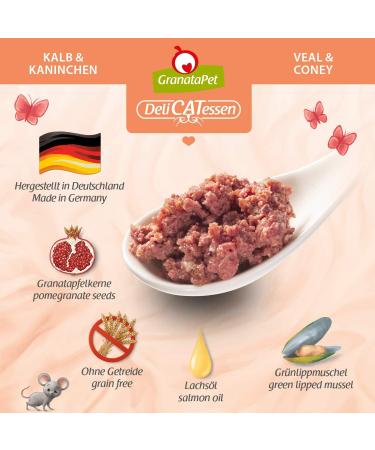 Granatapet Delicatessen Kalb & Rabbits - Gourmet Wet Cat Food | Grain-Free & Sugar-Free | 6 x 400g Pack - Buy Online on GoSupps.com