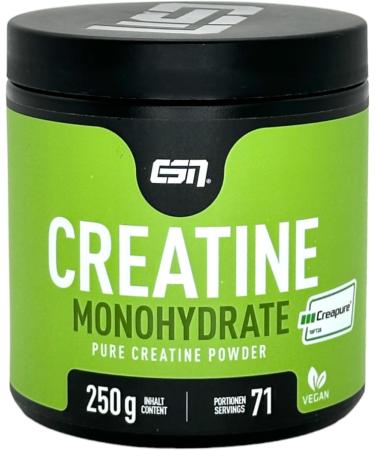 ESN Creapure Creatine Monohydrate 250g - Vegan Powder 71 Portions & Free Zama4zingo Shaker 600ml - Premium Dietary Supplement for Muscle Performance - Buy Online on GoSupps.com