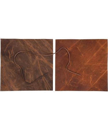 Genuine Full Grain Buffalo Leather Sheets for Earrings, Wallets & Crafts - Dark Brown & Russet Brown - 12x12 (2 Sheets + Cord) by MOONSTER - Buy Online on GoSupps.com