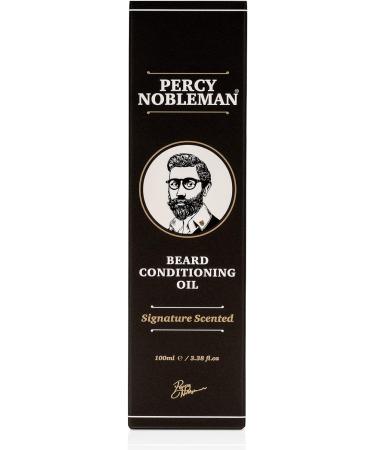 Percy Nobleman Beard Oil - 99% Natural Signature Scented Blend for Conditioning and Softening Facial Hair (100ml) - Buy Online on GoSupps.com