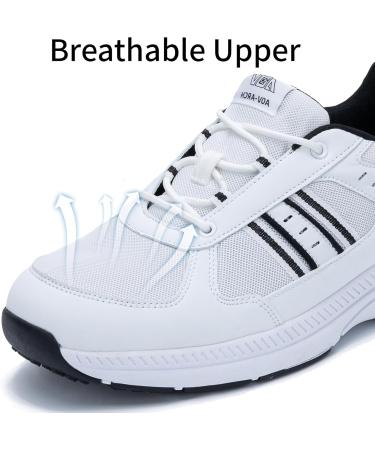 Mens Walking Shoes Wide Running Sneakers with Arch Support - Lightweight Diabetic Athletic Tennis Shoes - Size 11.5 White/Black - Buy Online on GoSupps.com