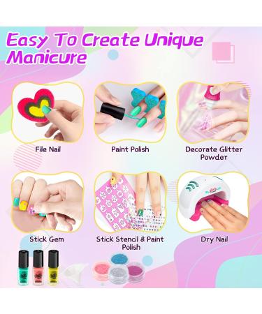 Kids Nail Polish Sets for Girls Gifts for Girls Nail Varnish Sets Kids Makeup Sets for Girls Nail Art Kit kids Makeup Sets Girls Toys Age 7 8 9 10 11 12 for Birthday Present Christmas Party - Buy Online on GoSupps.com
