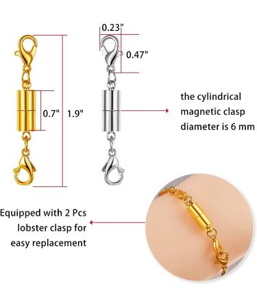 30 Piece Gold & Silver Magnetic Necklace Clasps - Jewelry Locking Closures for DIY Crafts - Buy Online on GoSupps.com