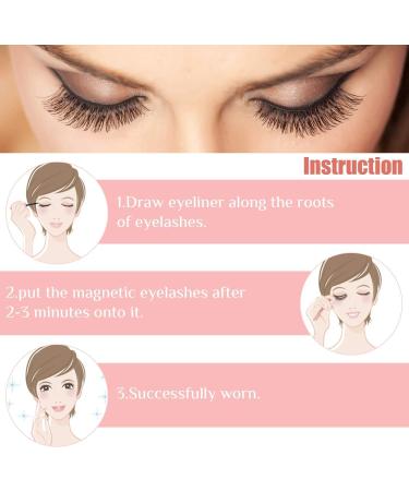 Feadem Magnetic Eyeliner Magnetic Eyelashes with Eyeline Magnetic Eyeliner Kit 3D Reusable Eyelashes with Tweezers Waterproof Long Lasting Eyeliner Magnetic Eyeliner and Lashes Pack - Buy Online on GoSupps.com