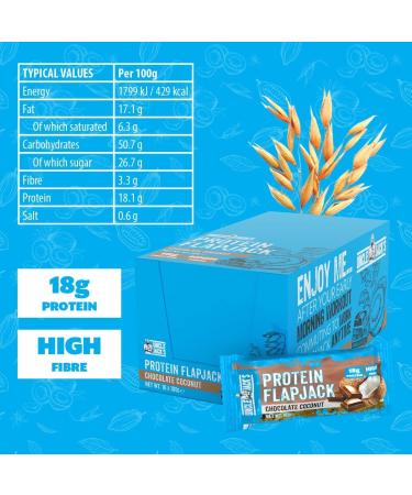 Uncle Jack's Protein Flapjacks | 16 x 100g | 18g Protein | High Protein High Fibre | Vegetarian | (Chocolate Coconut) - Buy Online on GoSupps.com