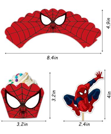 48pcs Superhero Cupcake Toppers & Wrappers - Birthday Party Cake Decorations - Buy Online on GoSupps.com