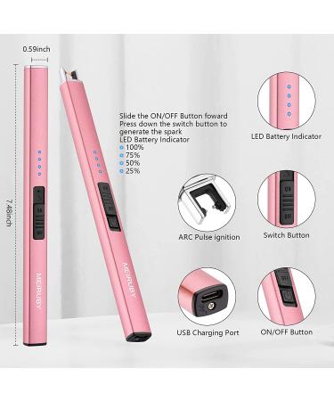 MEIRUBY Lighter Electric Lighter Candle Lighter Rechargeable USB Lighter Arc Lighters for Candle Camping Family Use Rose Gold - Buy Online on GoSupps.com