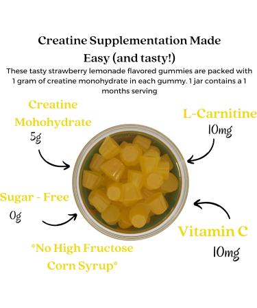 Alafia Naturals Sugar Free Creatine Gummies for Strength & Recovery - 120 ct | Chewable Creatine with L-Carnitine 5g per Serving 30 Servings for Men & Women - Buy Online on GoSupps.com