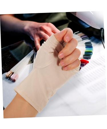 POPETPOP 1 Pair Nail Gloves Gel Lamp Anti-uv Miss Spandex 17x8.5cm Beige - Buy Online on GoSupps.com