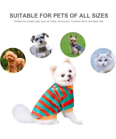 Dog Jumpers Striped Dog Sweater Coral Fleece Chihuahua Jumper Winter Dog Coats Dog Clothes Soft Warm Sweatshirt Pullover Vest Outfit for Cold Weather Apparel for Small Medium Dogs Puppy Cat Pet M M Green - Buy Online on GoSupps.com