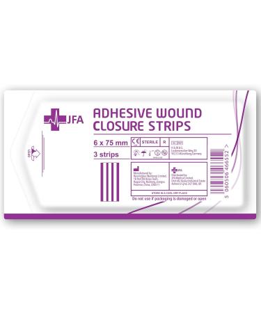JFA Medical Set of 150 Wound Closure Strips - Staple Plasters & Suture Material (6x75mm) | International Shipping Available - Buy Online on GoSupps.com