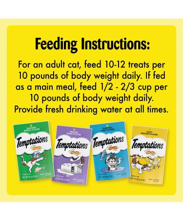 Buy TEMPTATIONS Classic Cat Treats Variety Pack - Crunchy & Soft (4) 3oz Pouches - Buy Online on GoSupps.com