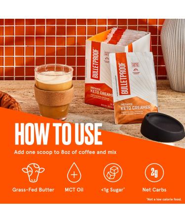 Bulletproof InstaMix Original Unflavored Keto Coffee Creamer Packets - 14 Pack - Grass-Fed Butter & Brain Octane C8 MCT Oil - Buy Online on GoSupps.com