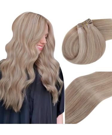 Vivien treat real hair extensions blond real hair excessions dark blonde with gold blonde extensions hair extension #16/22 40cm 100g 16 zo11 2-1 joins #16/22