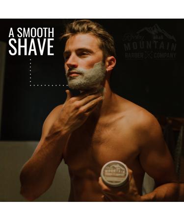 Rocky Mountain Barber Co. Sandalwood Shaving Cream for Men - 5oz Tin - Buy Online on GoSupps.com