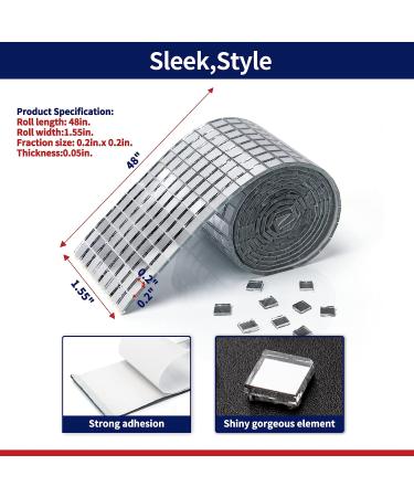 Art3dwallpanels Self-Adhesive 1888 Pieces Silver Glass Mirror Mosaic Tiles - DIY Craft Decoration & Party Disco Ball Mirror Tiles - Buy Online on GoSupps.com