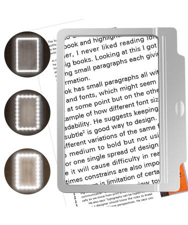 4X Large Magnifier with 36 Adjustable LED Lights Provide Full-Page Viewing Area Evenly Lit Perfect for Low Vision Person and Seniors Silver magnifier - Buy Online on GoSupps.com