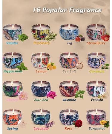 16-Piece Fragrance Candle Gift Set | Natural Soy Wax Aromatherapy Candles for Women | Perfect for Mother's Day Christmas & Valentine's Day - Vanilla & Lavender - Buy Online on GoSupps.com