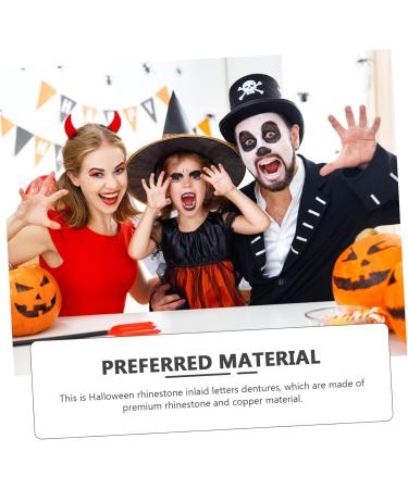 Ibasenice 5 Sets Prosthesis Halloween Accessories - Artificial Teeth Caps for Couples Costumes & Cosplay - Silver Tooth Decorations (5 Pieces 6x2cm) - Buy Online on GoSupps.com