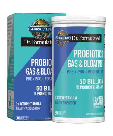 Garden of Life Dr Formulated Once Daily 3-in-1 Complete Prebiotics, Postbiotics & Probiotics for Women and Men - PRE + PRO + POSTBIOTIC Supplement for Gas & Bloating - 50 Billion CFU, 30 Day Supply