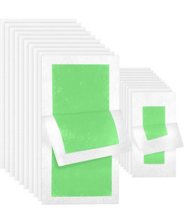 112 Pieces Wax Strips Hair Remover for Bikini, Arms, Legs, Facial, Underarm Hair, Eyebrow, Include 72 Pieces Small Size Wax Strips and 40 Pieces Large Size Wax Strips and 10 Calming Oil Wipes