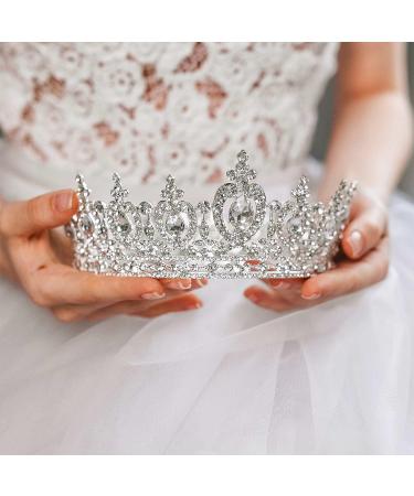 AW BRIDAL Crystal Wedding Tiara Crown - Rhinestone Queen Crown for Women - Silver Bridal Party Hair Accessory - Buy Online on GoSupps.com