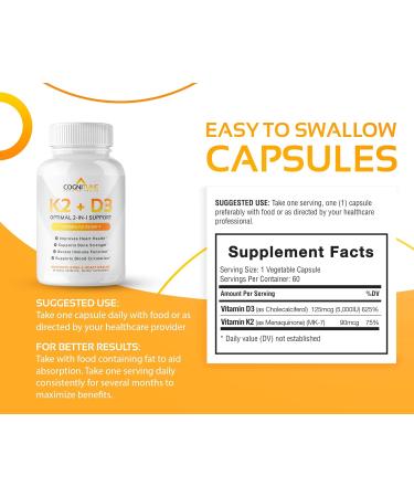 CogniTune Immune & Cardiovascular Support Bundle - Vitamin D3 5000IU + Vitamin K2 with Turmeric Curcumin & Ginger - Buy Online on GoSupps.com