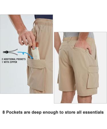 BALEAF Men's Cargo Hiking Shorts - Quick Dry Stretchy Outdoor Shorts - XX-Large Khaki - Buy Online on GoSupps.com