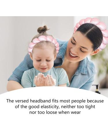 Headband - Spa Headband for Women Puffy Makeup Headband Sponge Velvet Fabric Versed Head bands Women Girls Hair Accessories Headband for Skincare Makeup Removal Washing Face Shower(Pink) - Buy Online on GoSupps.com