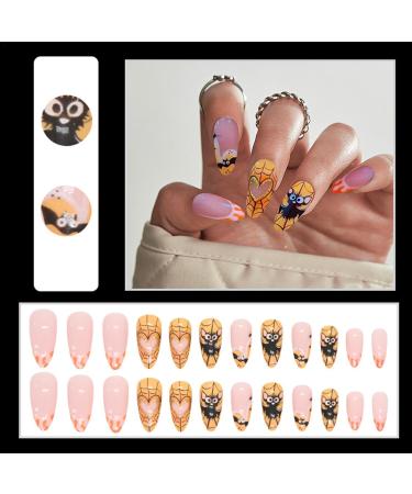 Paodduk Almond Halloween Nails Press On Almond Nails Almond Fake Nail Reusable False Nail Glue on Niail Press On Nail Manicure Decor for Girls - Buy Online on GoSupps.com