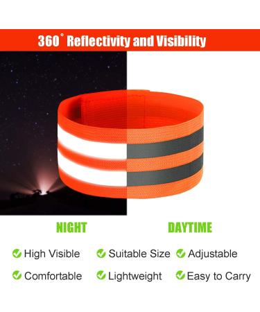 16-Piece High Visibility Reflective Bands for Wrist, Arm, Ankle & Leg - Safety Gear for Night Walking, Cycling & Running - Green & Orange - Buy Online on GoSupps.com