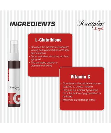 Light L Glutathione Reduced with Vitamin C Sublingual Spray - Premium Skin Care Solution for Brightening & Anti-Aging | International Shipping Available - Buy Online on GoSupps.com