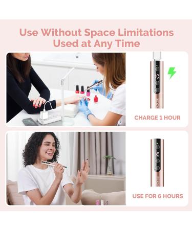 MelodySusie Electric Nail Drill Kit - 11 in 1 Cordless 25000RPM Professional Efile for Acrylic Nails - Portable Rechargeable Manicure Pedicure Tool (Gold) - Buy Online on GoSupps.com