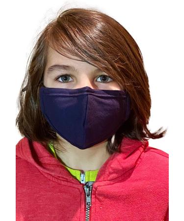 DSCOVER Kids Cloth Face Masks with Adjustable Ear Loops and Nose Wire Washable & Reusable 100% Cotton Masks for Children 1 count (Pack of 10) Navy - Buy Online on GoSupps.com